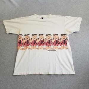 VTG‎ Flinstones Shirt Mens Large White Kings Dominion Fred Hanna Barbera 80s